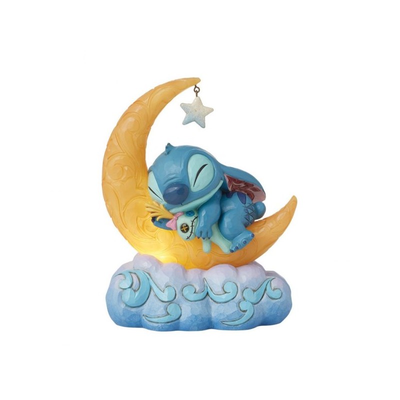 STOCK - ENESCO - DISNEY TRADITIONS - Sweet Dreams (Stitch & Scrump on Light-up Moon Figurine)
