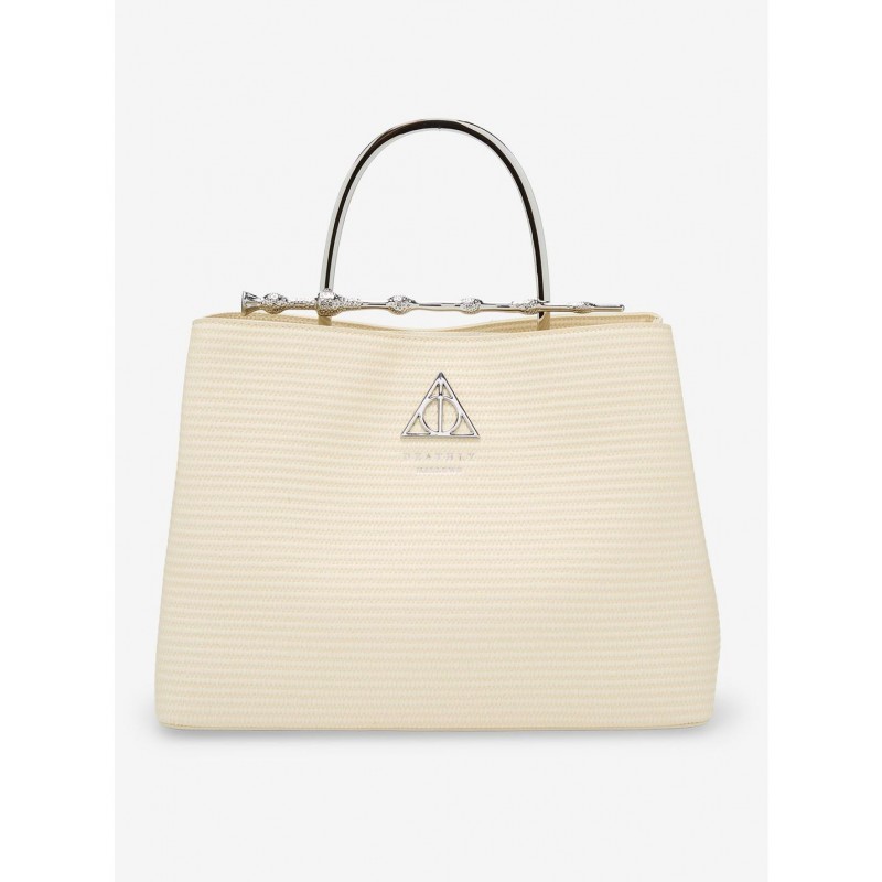 COMMANDE - LOUNGEFLY USA - Loungefly Harry Potter Deathly Hallows Elder Wand Raffia Texture Cream Handbag