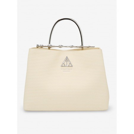 COMMANDE - LOUNGEFLY USA - Loungefly Harry Potter Deathly Hallows Elder Wand Raffia Texture Cream Handbag