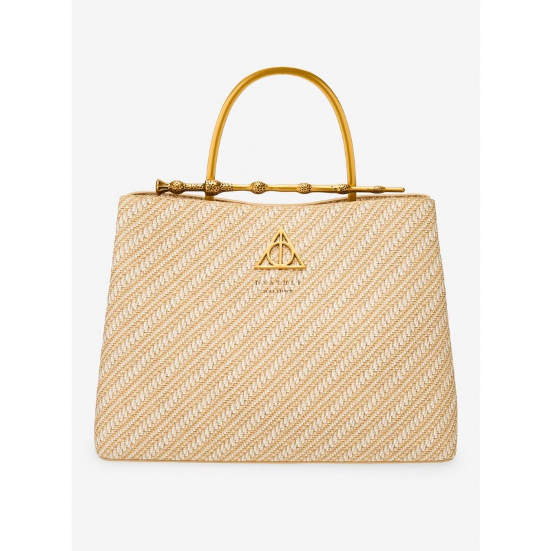 COMMANDE - LOUNGEFLY USA - Loungefly Harry Potter Deathly Hallows Elder Wand Raffia Texture Brown Handbag