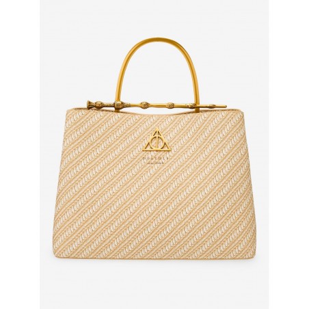 COMMANDE - LOUNGEFLY USA - Loungefly Harry Potter Deathly Hallows Elder Wand Raffia Texture Brown Handbag