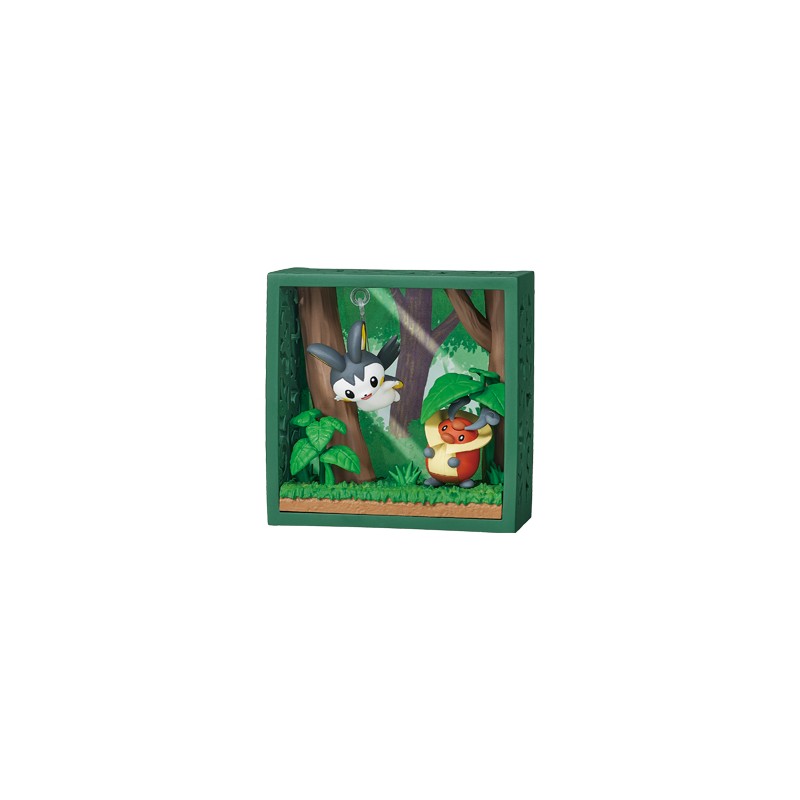 STOCK - RE-MENT POKEMON - Pokémon Frame Deep  Woods - Emolga & Crikzik