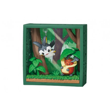 STOCK - RE-MENT POKEMON - Pokémon Frame Deep  Woods - Emolga & Crikzik